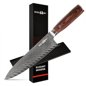 Kegani 8 Inch Damascus Chef Knife 67 Layers 10Cr15CoMoV Japanese Knife Hammered Texture Damascus Knife \