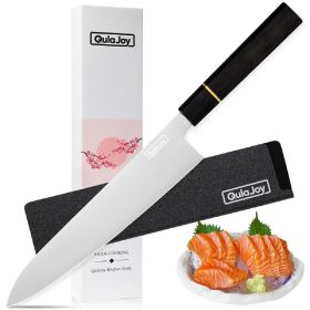Qulajoy Classic 9 Inch Japanese Gyuto Chef Knife - Handcrafted VG-10 Steel Core Forged Mirror Blade