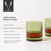 Admiral Cut Crystal Rocks Glasses in Green ViskiÂ®
