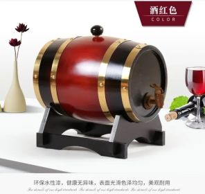 1.5L Wood Barrel Vintage Oak Beer Brewing Equipment Mini Keg Home Brew Beer Keg Tap Dispenser for Rum Pot Whisky Wine