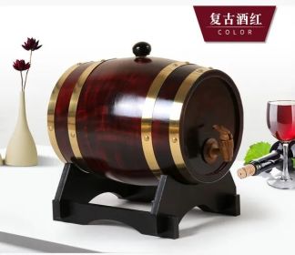 Wood Barrel Vintage Oak Beer Brewing Equipment Mini Keg Home Brew Beer Keg Tap Dispenser for Rum Pot Whisky Wine ,5L