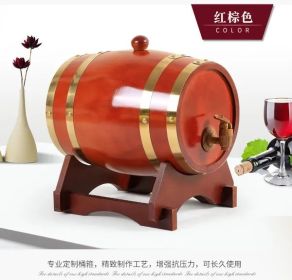 1.5L Wood Barrel Vintage Oak Beer Brewing Equipment Mini Keg Home Brew Beer Keg Tap Dispenser for Rum Pot Whisky Wine, D Style