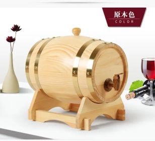 3L Wood Barrel Vintage Oak Beer Brewing Equipment Mini Keg Home Brew Beer Keg Tap Dispenser for Rum, Pot Whisky, Wine