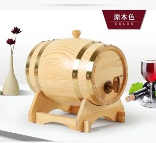 1.5-Wood Barrel Vintage Oak Beer Brewing Equipment Mini Keg Home Brew Beer Keg Tap Dispenser for Rum Pot Whisky Wine