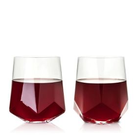 Seneca Crystal Faceted Wine Glasses ViskiÂ®