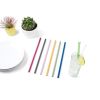 Silicone Straws, Set of 6 with Cleaning Brush by Savoy