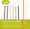 Silicone Straws, Set of 6 with Cleaning Brush by True