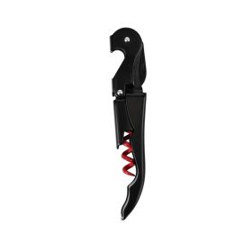 Truetapâ„¢: Double-Hinged Corkscrew in Matte Black with Red Wo