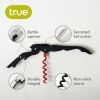 Truetapâ„¢: Double-Hinged Corkscrew in Matte Black with Red Wo