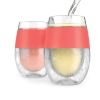 Wine FREEZEâ„¢ Cooling Cups in Coral (set of 2) and lids by HO