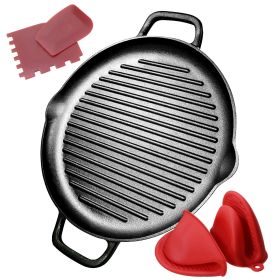 Cast Iron Grill Pan 12.6 inch Pre-Seasoned