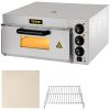 Commercial Pizza Oven Countertop, 14\" Single Deck Layer, 110V 1300W Stainless Steel