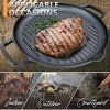 Cast Iron Grill Pan 12.6 inch Pre-Seasoned