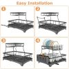 Dish Drying Rack with Drainboard Detachable 2-Tier Dish Rack Drainer