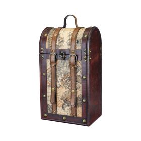 Two Bottle Old World Wood Wine Box TwineÂ®
