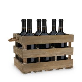 Wooden 6-Bottle Crate by TwineÂ®