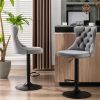 Swivel Velvet Barstools Adjusatble Seat Height from 25-33 Inch,17.7 inch base
