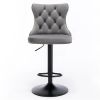 Swivel Velvet Barstools Adjusatble Seat Height from 25-33 Inch,17.7 inch base