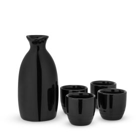 Mogaâ„¢: 5-Piece Sake Set in Black by True