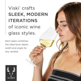 Angled Crystal Burgundy Glasses (Set of 6) by Viski