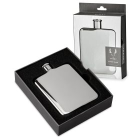 Harrison Stainless Steel Flask in Silver ViskiÂ®