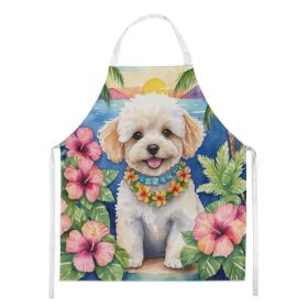 Maltipoo Luau Apron Cooking Kitchen Server Baking Crafts Gardening for Adult Women Men