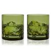 Admiral Cut Crystal Rocks Glasses in Green ViskiÂ®