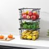 Oceanstar Stackable Metal Wire Storage Basket Set