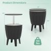 Outdoor Cooler Bar Table with Telescopic Tabletop for Beer and Wine
