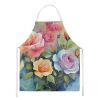 Roses in Watercolor Apron Cooking Kitchen Server Baking Crafts Gardening for Adult Women,Men