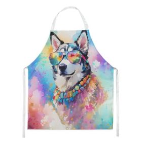 Siberian Husky Hippie Dawg Apron Cooking Kitchen Server Baking Crafts Gardening for Adult Women Men