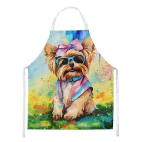 Yorkshire Terrier Hippie Dawg Apron Cooking Kitchen Server Baking Crafts Gardening for Adult Women Men